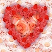 flowers forming heart