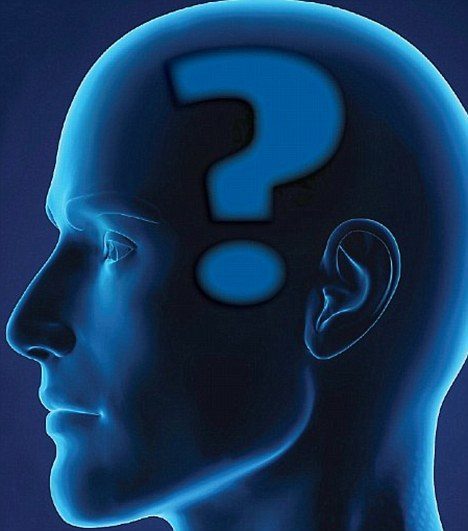 Digital head model with question mark