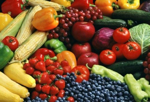 Montage of fruits and vegetables