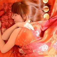 woman natural sleeping wrapped in blanket